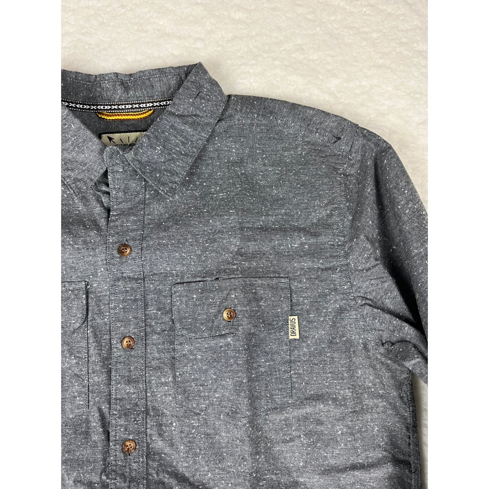 Dravus‎ Men's Long Sleeve Button Up Shirt Speckled Dark Gray Size M